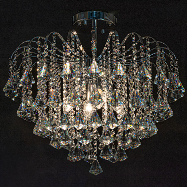 LAMPA sufitowa Belweder 5193/4 8C Elem metalowa OPRAWA glamour z kryształkami chrom przezroczysta