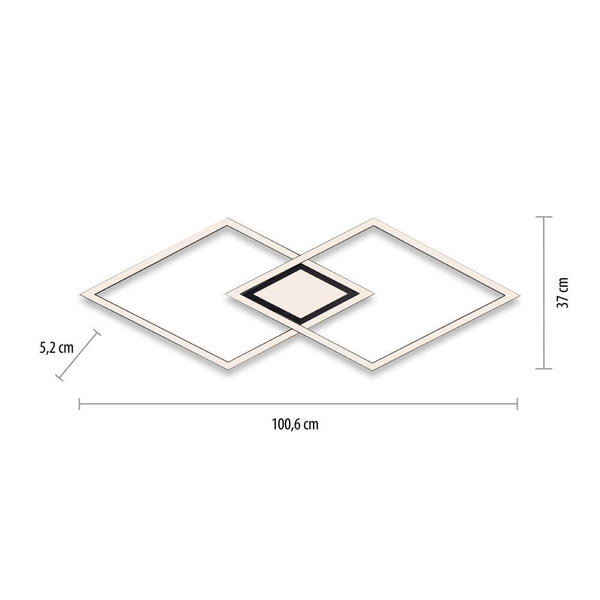 Natynkowa lampa Asmin squares LED 45W 3000K aluminium stal