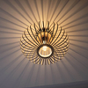 Skandynawska lampa sufitowa Racoon okrągła do salonu drewno