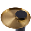 Industrialny stolik kawowy COLUMN DP-FA1 black gold Step marmur stal czarny złoty