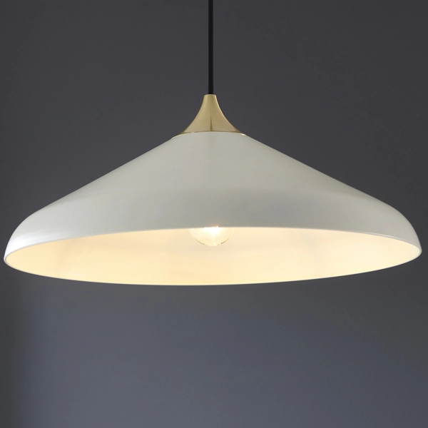 Wisząca lampa nad stół L&-196561 Light& skandynawska biała mosiądz