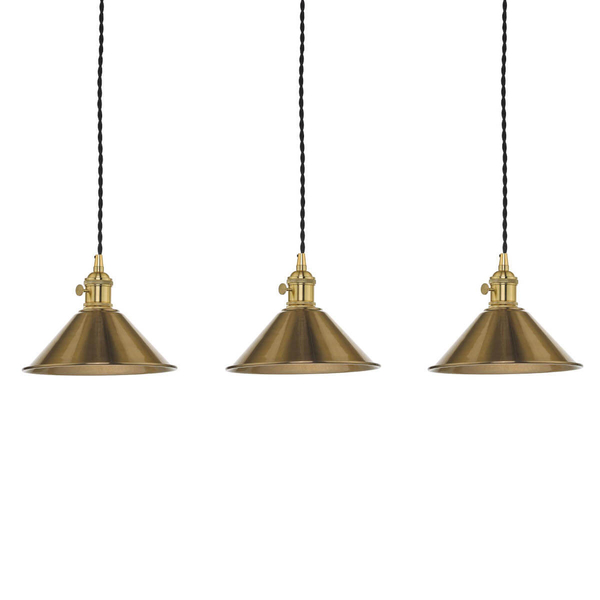 Potrójna lampa wisząca Hadano HAD3640-01 Dar Lighting stokowe abażury mosiądz