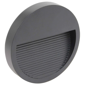 LAMPA schodowa Q8 LED 313744 Polux ścienna OPRAWA metalowa LED 3W 4000K okrągła IP44 grafitowa