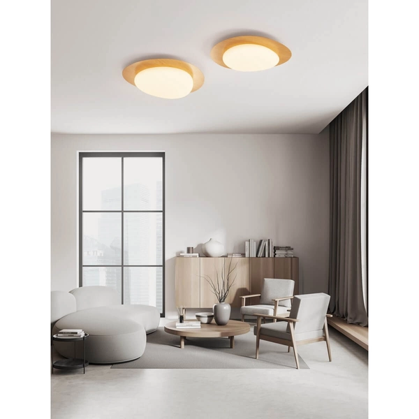 Lampa sufitowa do jadalni ISIDRO LE44417 LED 29W 3000K plate drewniana biała