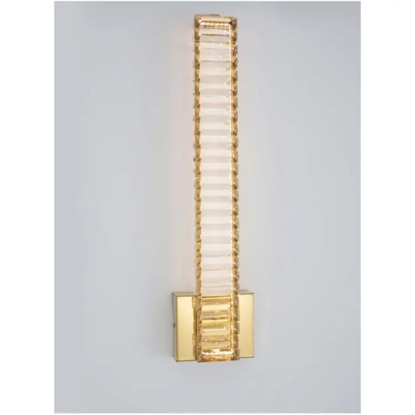 Kryształowy kinkiet Bauta złoty LED 19W 3500K lampa do sypialni