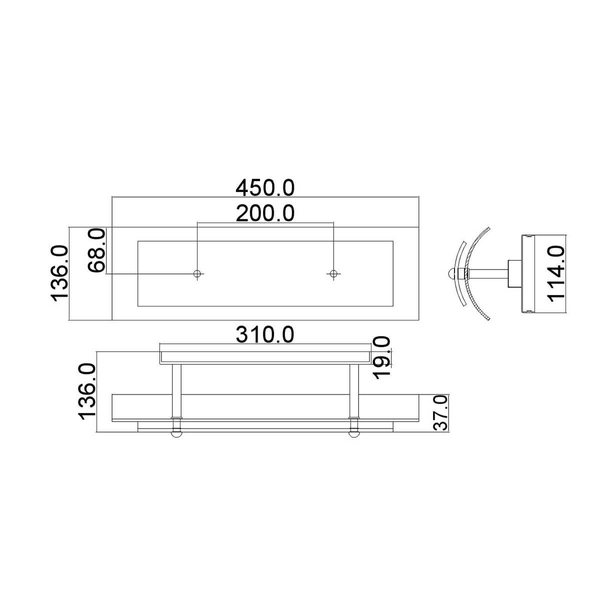 Łazienkowa lampa ścienna HK-DUET2-BATH nad lustro chrom