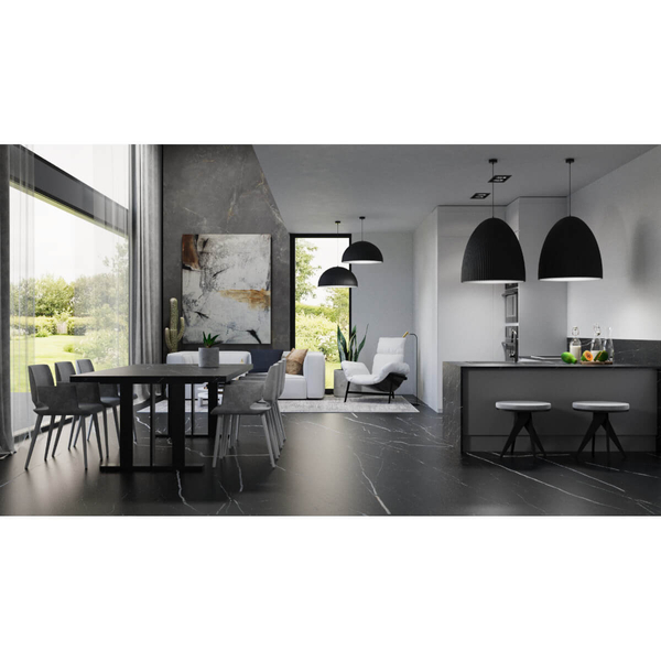 Lampa salonowa Gandra 5027+5055 Shilo półokrągła wisząca karbowana czarna