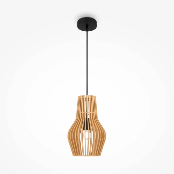 Wisząca lampa Roots MOD191PL-01W Maytoni naturalna eco czarna beżowa