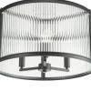 Ryflowana wisząca lampa Bianka BIA0322 do jadalni na łańcuchu czarny