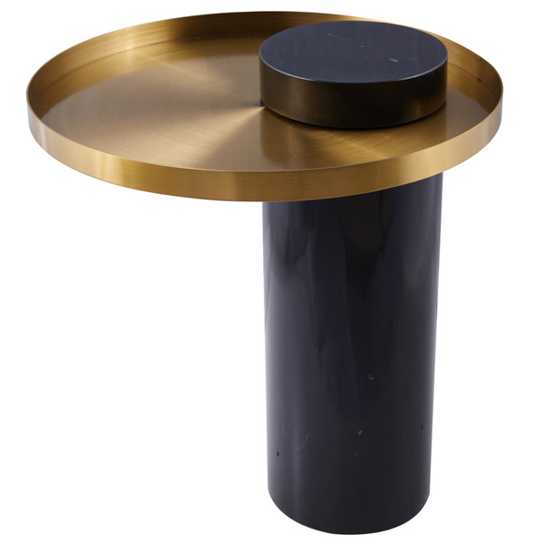 Industrialny stolik kawowy COLUMN DP-FA1 black gold Step marmur stal czarny złoty