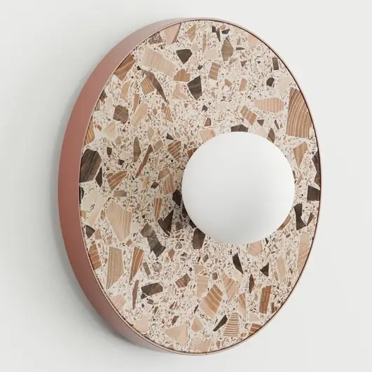 Lampa ścienna kulista LEGRA 21418115 lastrykowa IP44 brązowa biała