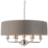 Lampa zwis Highclere 94397 Endon z plisowanym abażurem szara nikiel