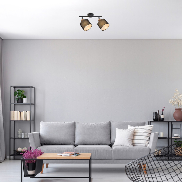 Sufitowa lampa regulowana Miguel 3245 do jadalni nad stół drewno czarna