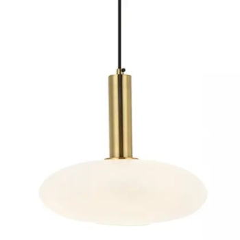 Owalna lampa wisząca 22072 szklana dysk biały złoty