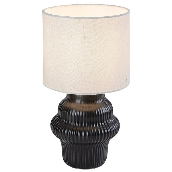 Stołowa lampa do salonu Glimo 74058 ceramiczna na stół czarny biały