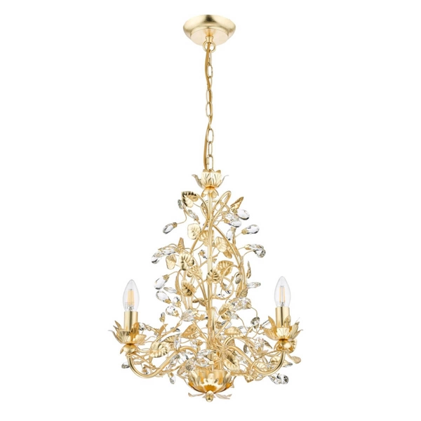 Żyrandol wiszący Audley AUD0335-EH Dar Lighting regulowana pałacowa liście złota