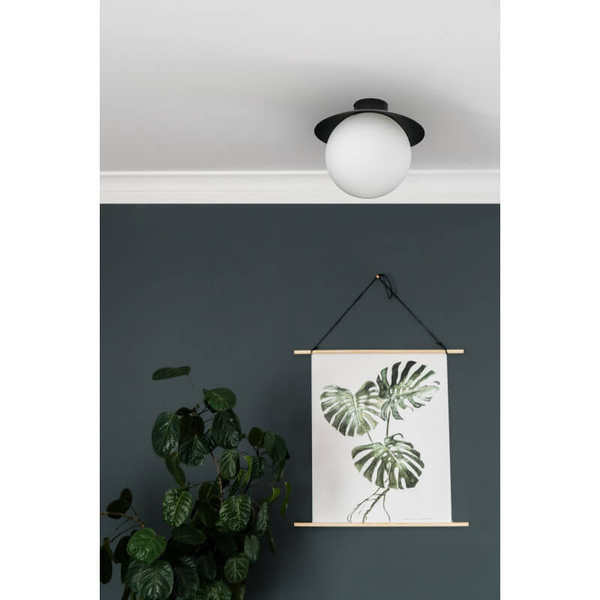 Kulista lampa nasufitowa Kuul KLC12000 szklana kula biała czarna