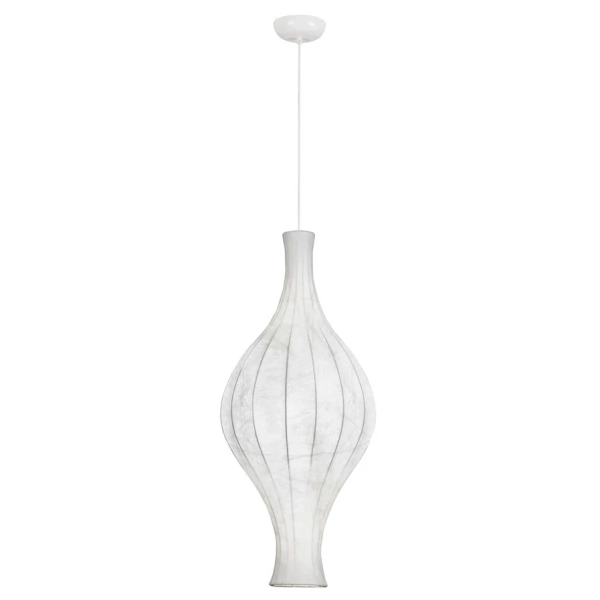 Lampa wisząca do sypialni NERELDO LE45309 jedwabna biała