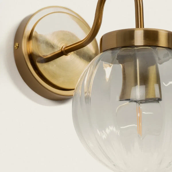 Szklana lampa ścienna Librio ABR-KZS-E27 Abruzzo IP44 złoty przezroczysty