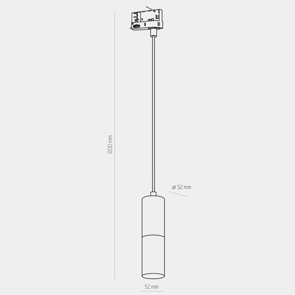 Lampa wisząca szynowa trójobwodowa tuba Tracer 6063 TK Lighting biała chrom