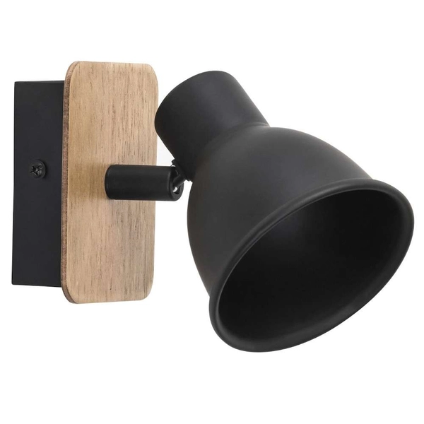 Kinkiet LAMPA ścienna MAC 5902 Rabalux metalowa OPRAWA skandynawski reflektorek regulowany drewno czarny