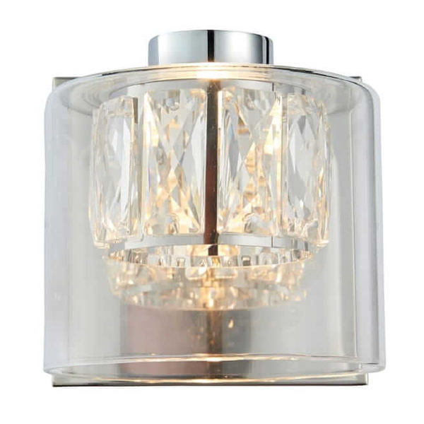 Szklana lampa ścienna Verina 76521 Endon do salonu transparentny chrom