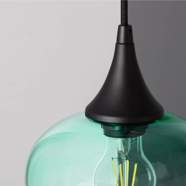 Szklana lampa wisząca BlueSky ABR-BSE27 Abruzzo do salonu czarny niebieski