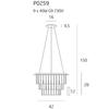 LAMPA wisząca MONACO P0259 Maxlight kryształowa OPRAWA zwis glamour crystal przezroczysty