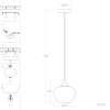 Szklana lampa wisząca BlueSky ABR-BSE27 Abruzzo do salonu czarny niebieski