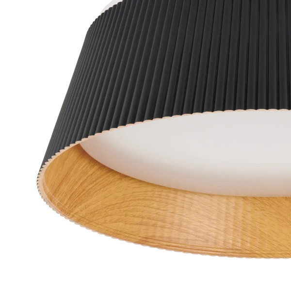 Sufitowa lampa okrągła FRILL ST-DL6487-C-BK LED 21W 3000K drewniana czarna