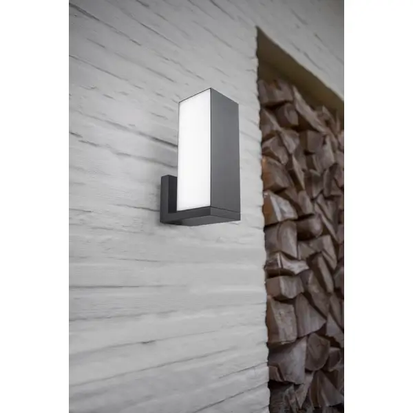Zewnętrzna LAMPA ścienna CUBA 5193810118 Lutec metalowa OPRAWA kinkiet LED 14W 2700K - 6500K regulowany IP54 szary