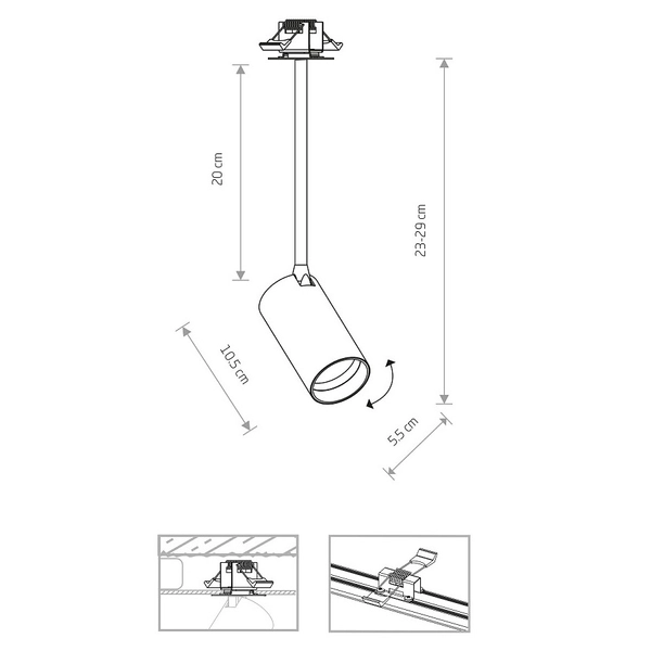 Kuchenna lampa sufitowa Mono 7741 wpust nad wyspę czarny złoty
