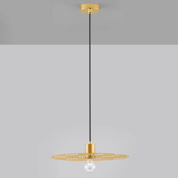 Lampa zwisająca metalowa BAMEPA LE44343 okragła złoty
