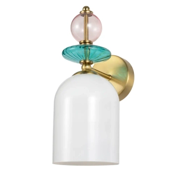 Lampa ścienna do sypialni TROPEA LP-2004/1W WH glamour biała złota