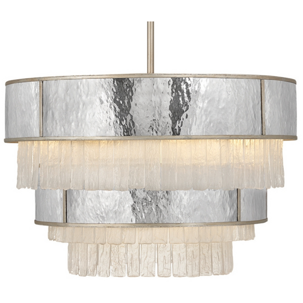 Lampa wisząca glamour QN-REVERIE-12P-CPG kryształ szara złota