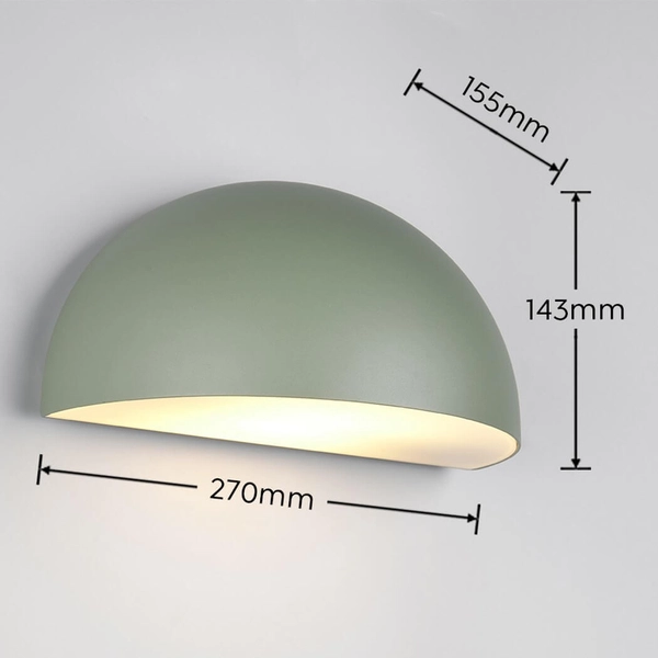 Kopułowa lampa ścienna MAAS 262460115 metalowa IP44 zielona