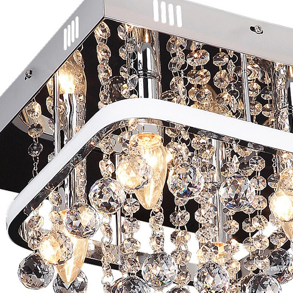 Kwadratowa lampa sufitowa Pallas LED 23W 4000K pokojowa chrom biała