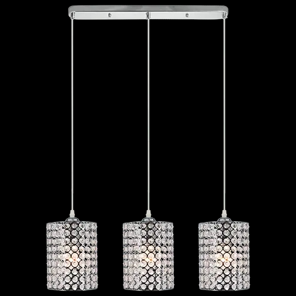 Wisząca lampa sypialniana 5010/3 8C kryształowa chrom