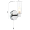 Naścienna lampa do łazienki Bolton BOL0750 z włącznikiem IP44 chrom