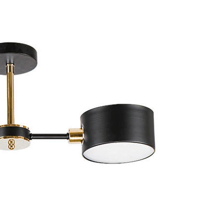 LAMPA sufitowa 3020/2 BL TR Elem metalowa OPRAWA abażurowa czarna złota