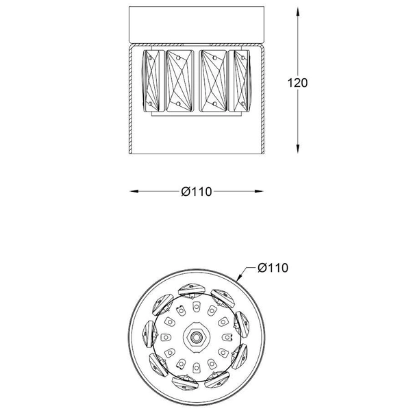 Sufitowa lampa glamour GEM C0389-01A-F4AC okrągła chrom przezroczysta