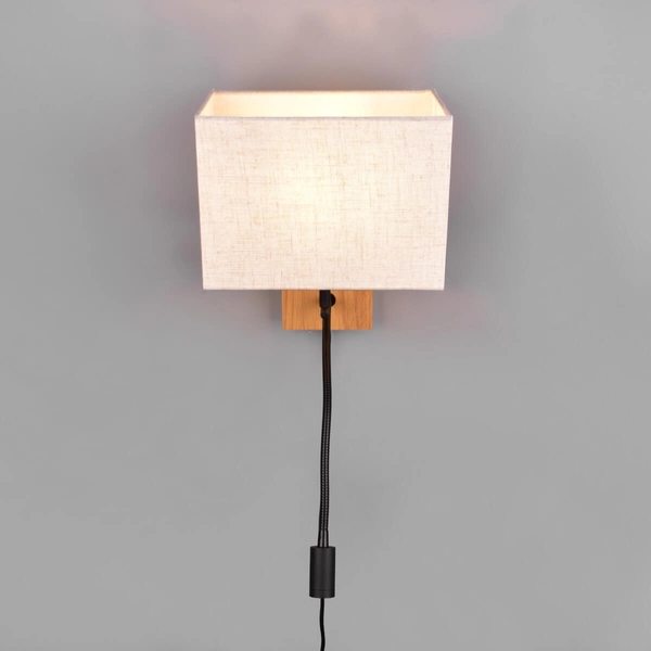 Kinkiet ścienny NILAM 212870236 LED 3,1W 3000K drewniany czarny beżowy