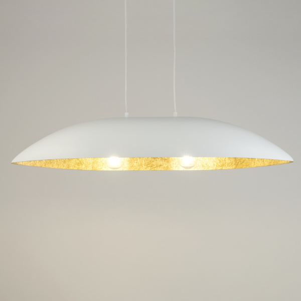 Wisząca lampa do jadalni Gondola M 40637 Sigma z żywicy biała złota