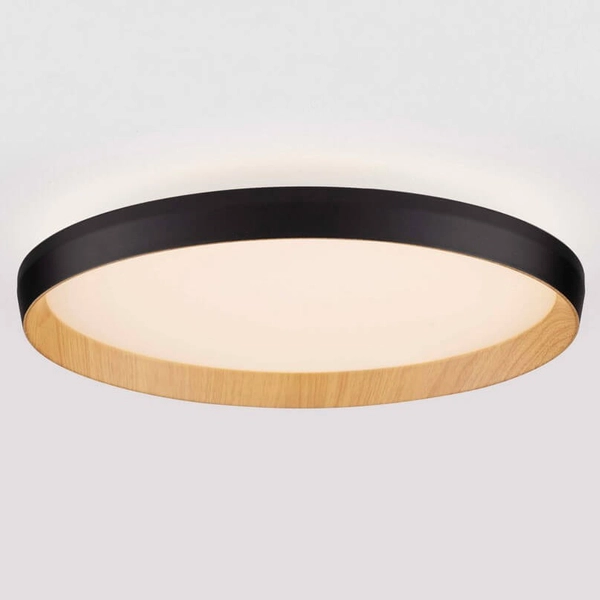 Metalowa lampa sufitowa VINAMAR LE44889 LED 36W 2700-3000K czarna drewniana