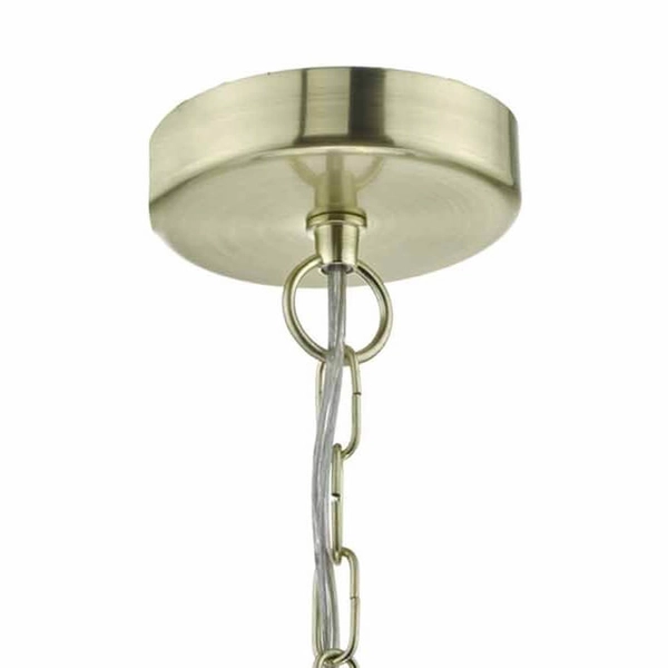 Żyrandol z abażurem Cristin CRI0423 Dar Lighting vintage mosiądz granatowy