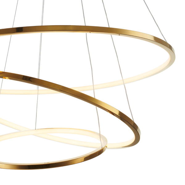 Zwisowa lampa salonowa Circle Slim ST-10112P-3 LED 53W 3000K okrągła złota