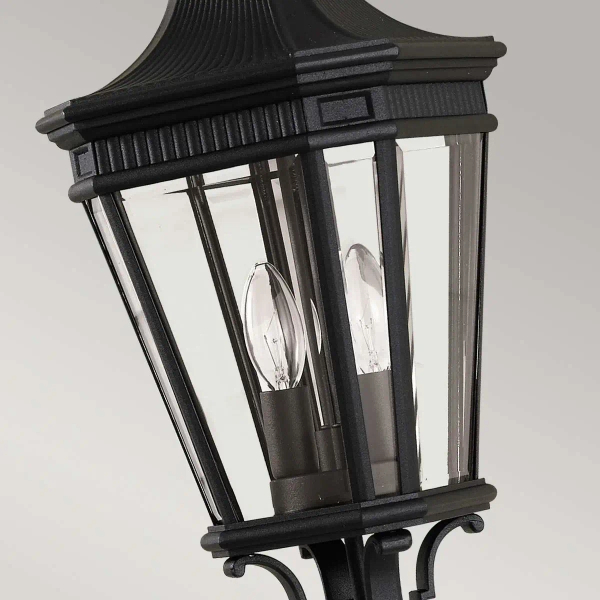 Zewnętrzna LAMPA wisząca Cotswold FE-COTSLN8-M-BK Elstead FEISS szklana OPRAWA industrialna latarenka zwis IP23 czarny przezroczysty