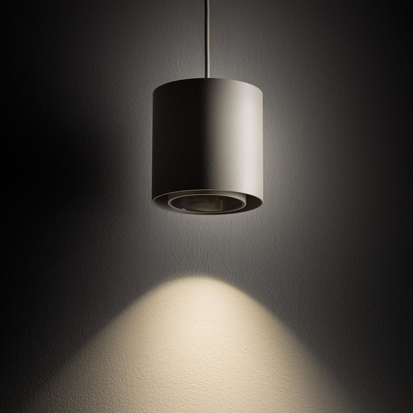 Zwieszana lampa salonowa tuba POINT 11513 jedwabisty szary