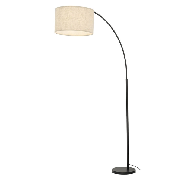 Lampa podłogowa Zenith 6023 TK Lighting abażur lniany eko beżowa czarna