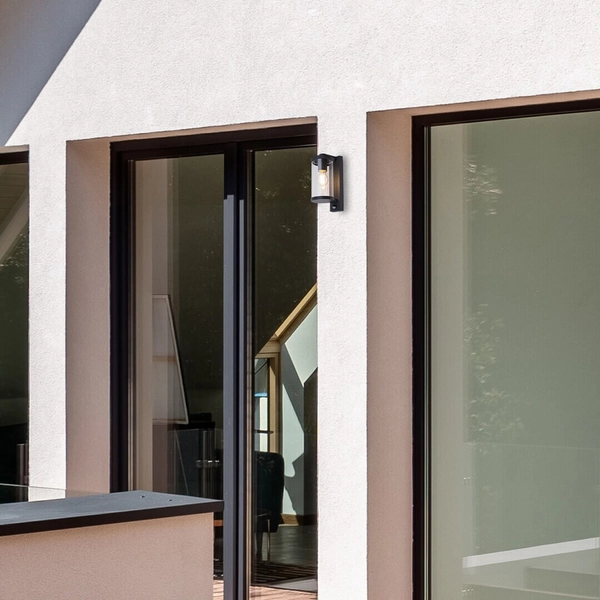 Ścienna LAMPA ogrodowa SILISTRA 7892 Rabalux zewnętrzna OPRAWA outdoor z czujnikiem ruchu IP44 grafitowa przezroczysta